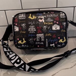 Karl Lagerfeld Multicolor Graphic Messenger Bag